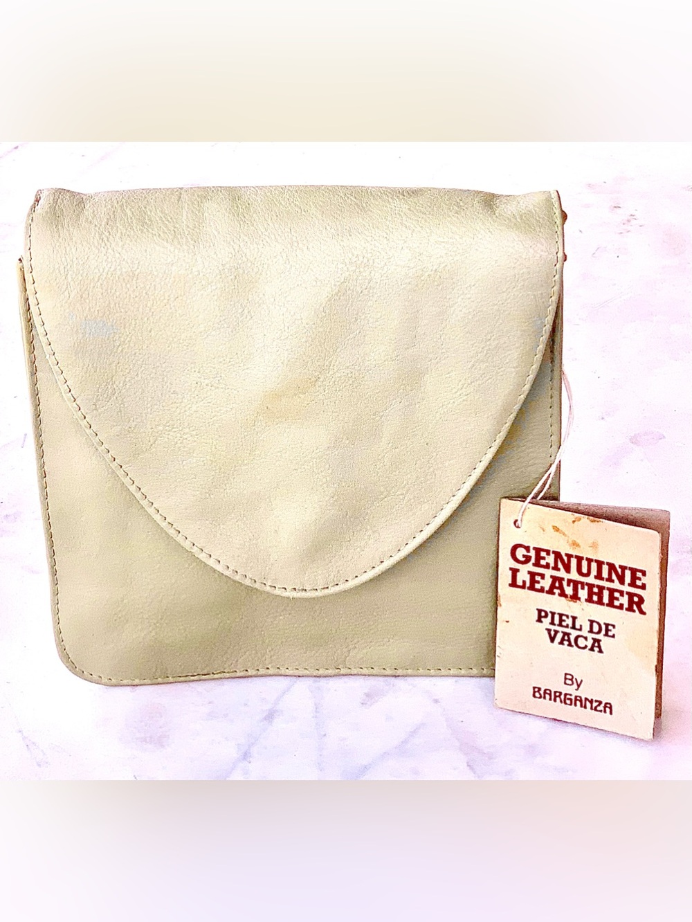 BARGANZA CLASSIC ENVELOPE FLAP Crossbody Bag VINTAGE NEW OLD STOCK 90’s TAUPE